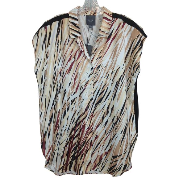 Lysse New‎ York Womens Tunic XL Abstract Print wht grss beige tan Lightweight - Picture 15 of 16